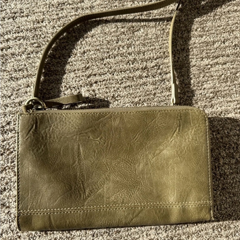 Joy Susan Leather Crossbody Olive Green